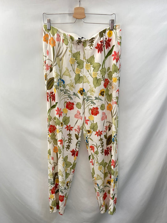 LUISA CERANO. Pantalón flores palazzo T.46
