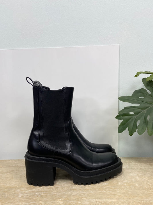 ZARA.Botines plataforma negros T.38 (Tara)