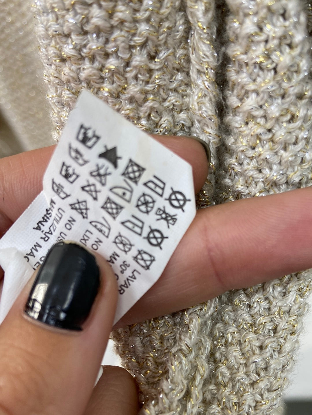 ZARA.Chaqueta beige tweed hilos T.M