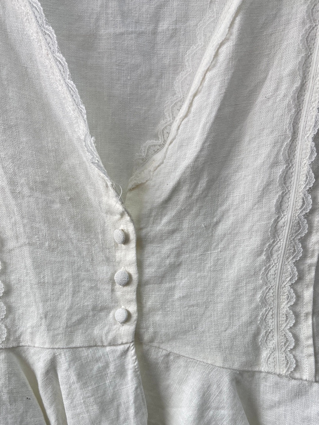 ZARA.Top beige Lino encaje T.S (Tara)