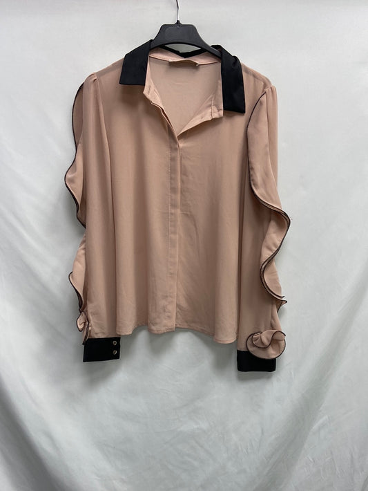 RINASCIMENTO. Pink ruffled Ts blouse