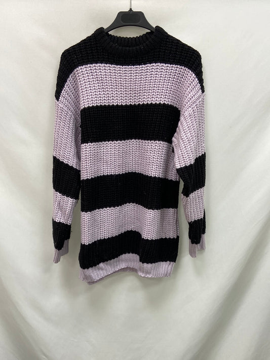 OTHERS. Mauve and black striped knit sweater (S/M)