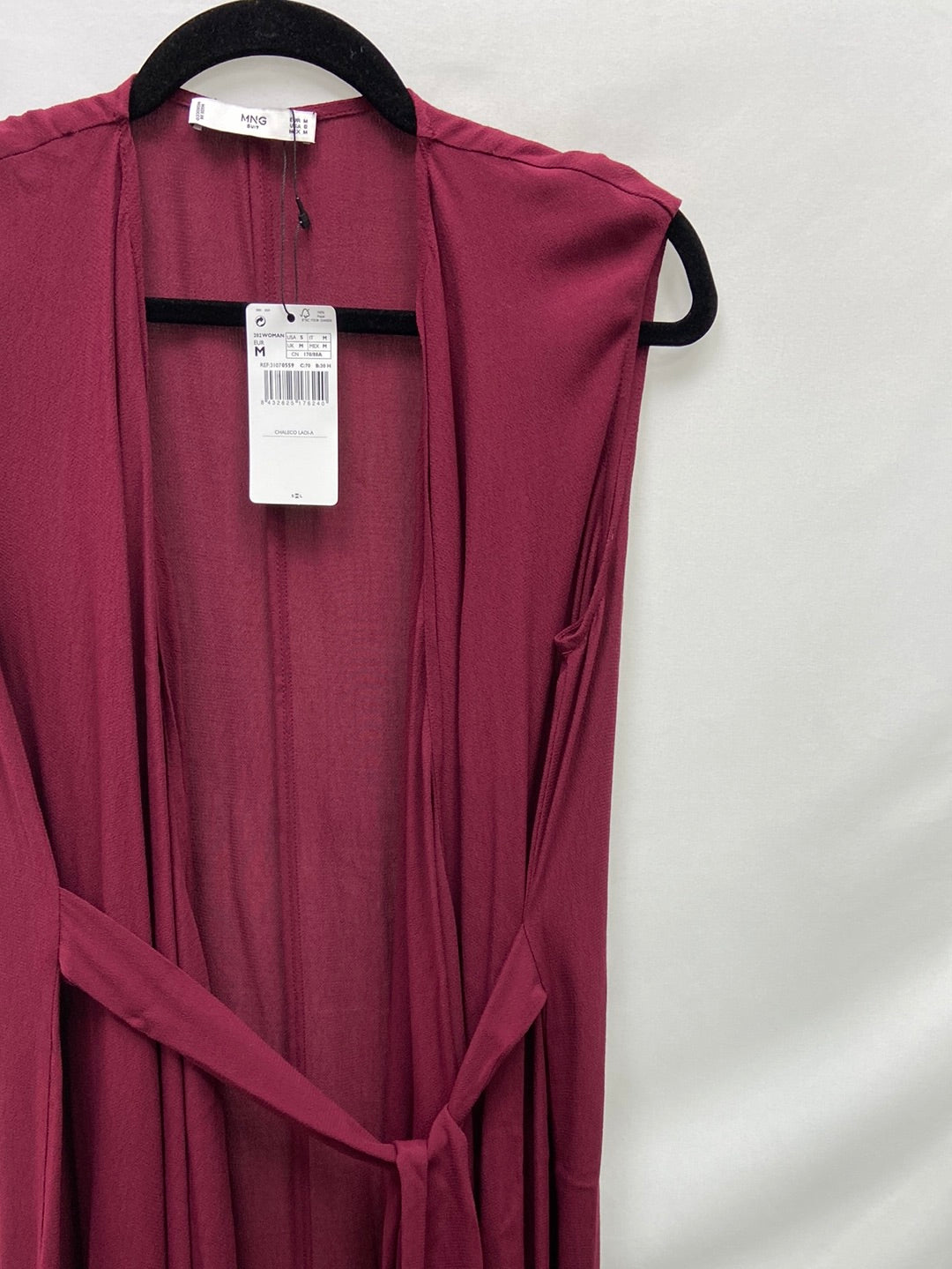 MANGO. Long burgundy vest TM
