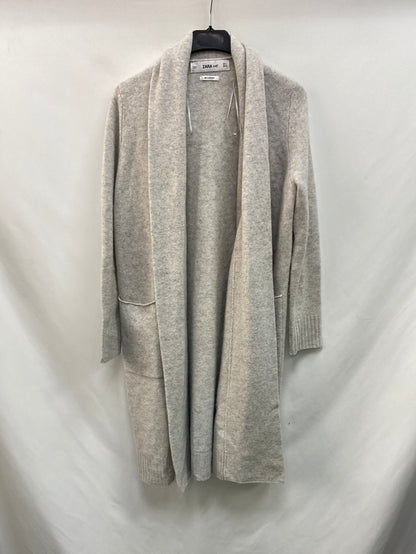 ZARA.Cárdigan largo gris 100% cashmere T.s