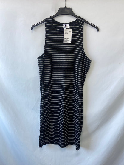H&M.Vestido largo punto rayas T.M