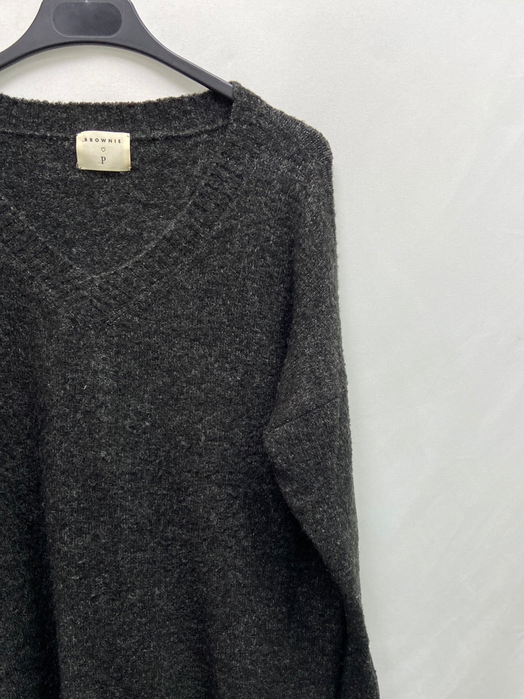 BROWNIE.Oversized gray TS sweater