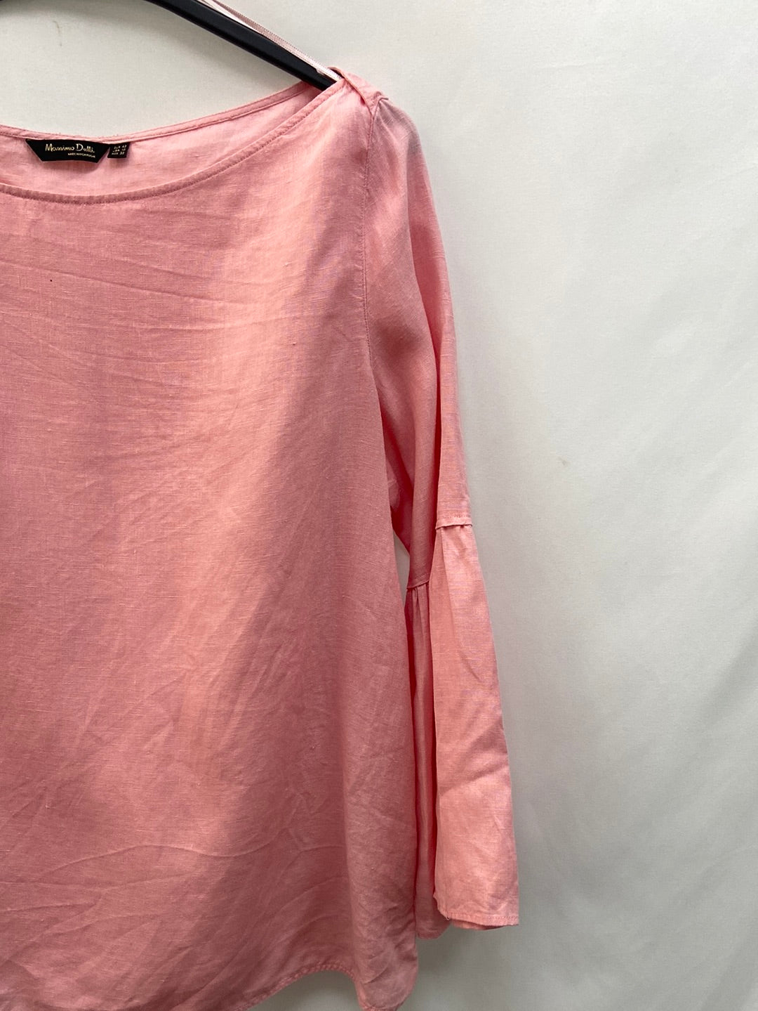 MASSIMO DUTTI. Pink linen blouse T.42