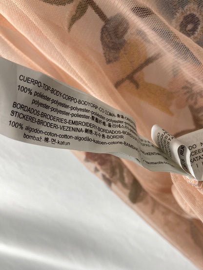 ZARA.Top rejilla bordado T.S