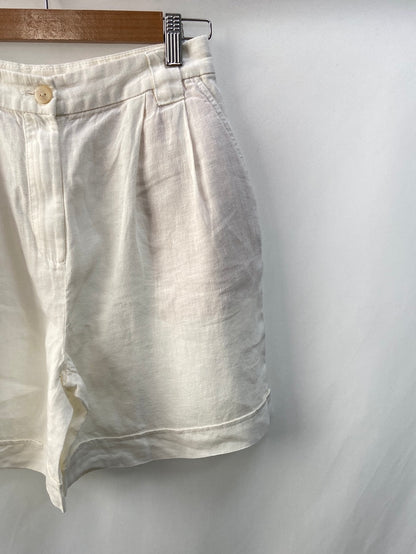 MASSIMO DUTTI.Bermudas lino blancas T.36