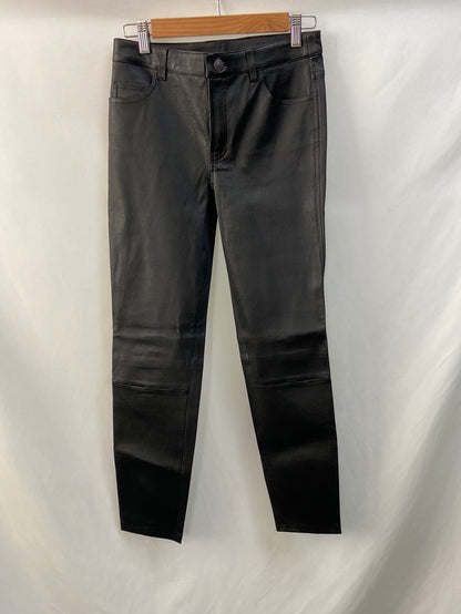 MASSIMO DUTTI. Black waxed trousers S.XS