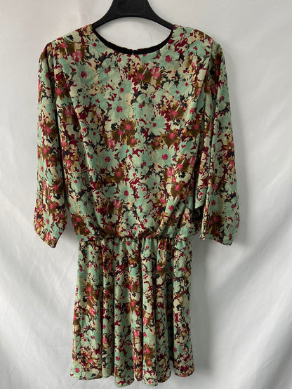 ZARA.Vestido flores T.XS