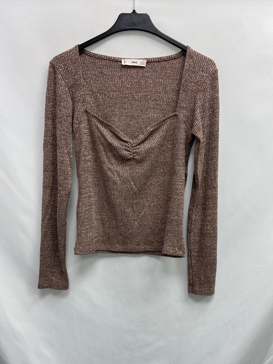 MANGO.Top jaspeado canalé T.S