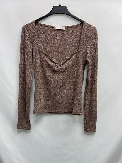 MANGO.Top jaspeado canalé T.S