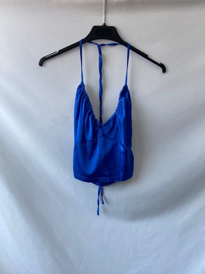 NANA.Top azul satinado T.38(36)