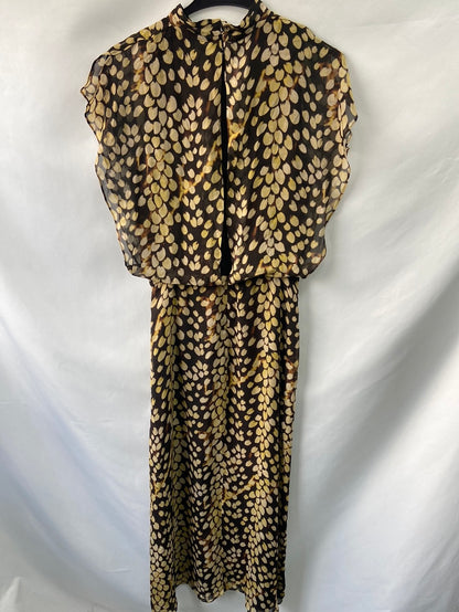 MASSIMO DUTTI.Vestido largo estampado T.36