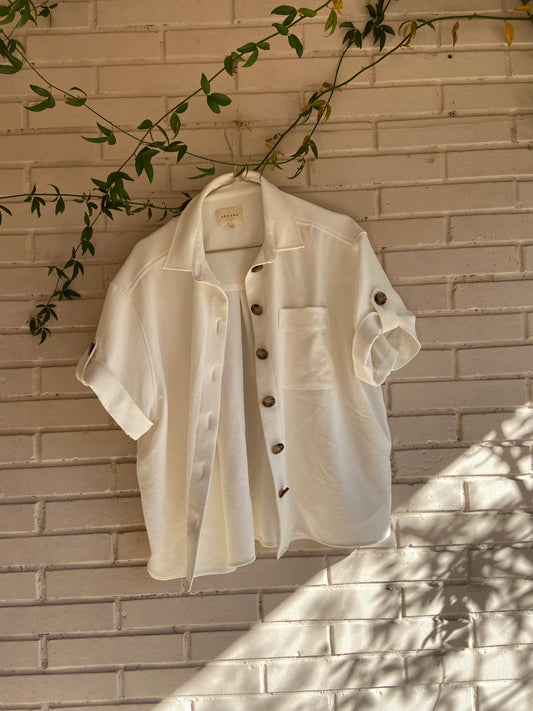 Blusa blanca botones T.m