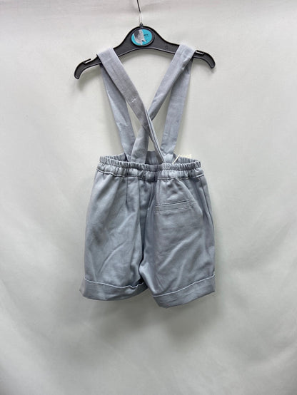 MI MATS. Pantalones cortos azules tirantes T.18-24 meses