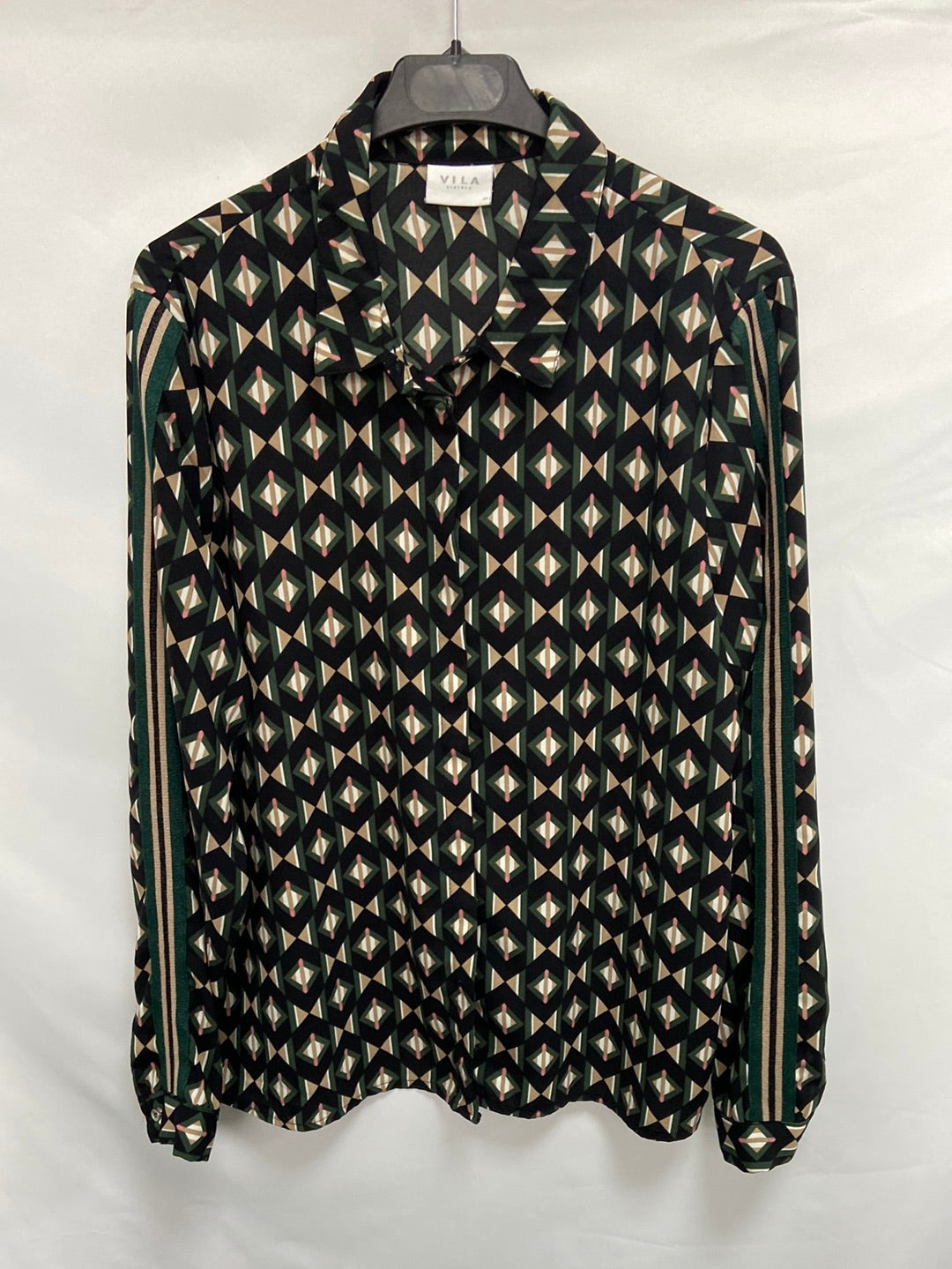 VILA.Green retro print blouse T.42(m)