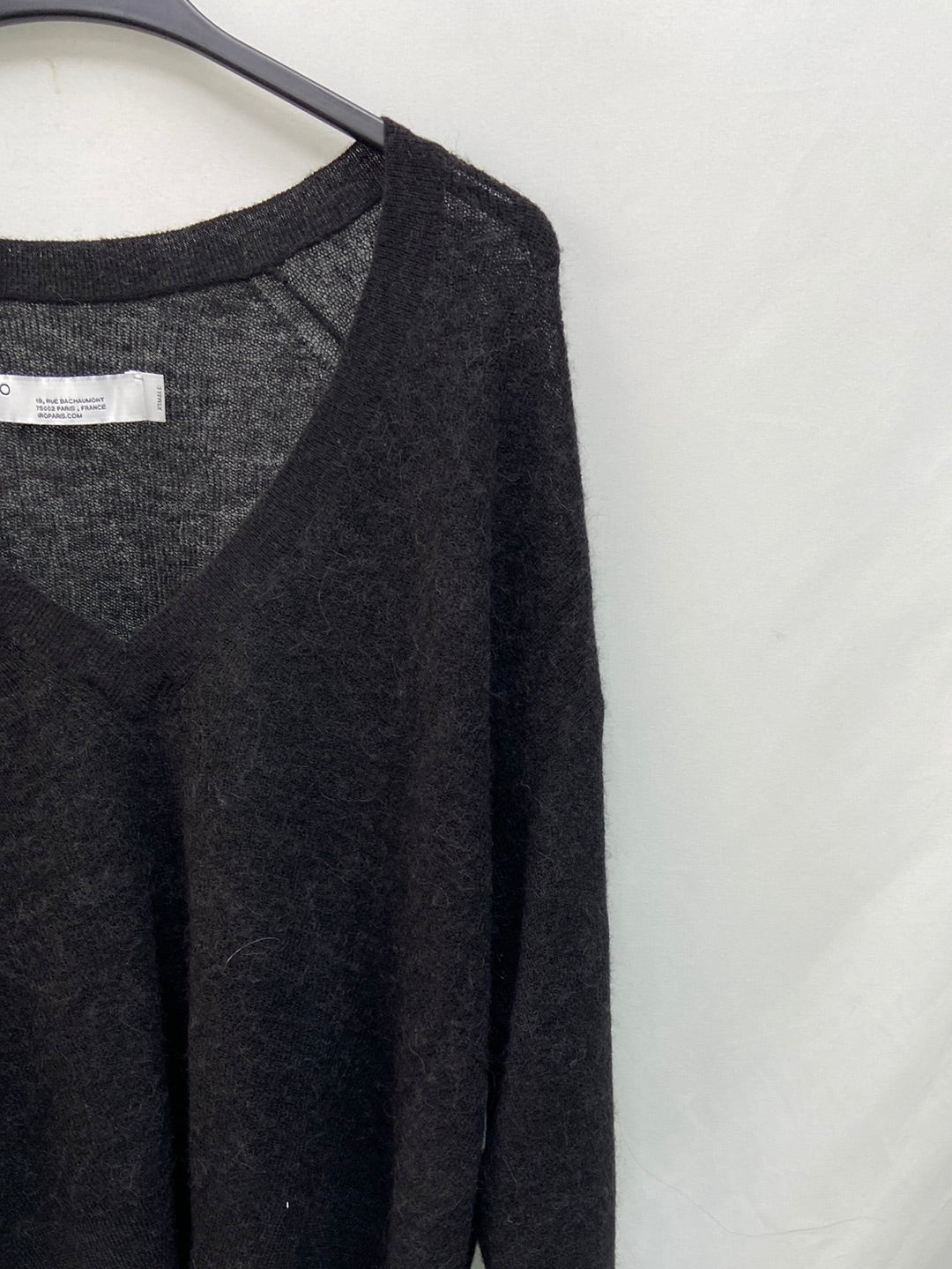 IRO. Jersey negro lana encaje T.XS