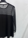 STRADIVARIUS. Camiseta negra plumeti T.s
