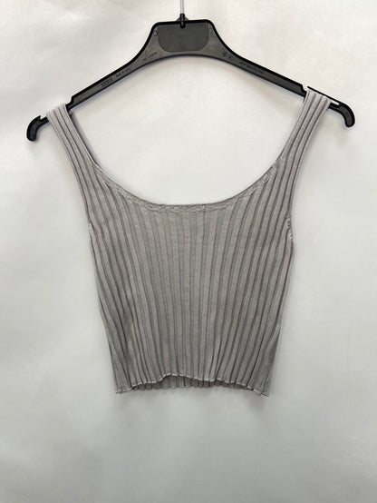 OTRAS.Croptop gris canalé T.s