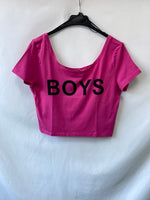 H&M.Camiseta rosa “boys” T.L