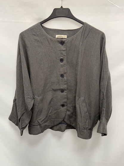 RENATTA&amp;GO. Grey striped blouse with buttons TS/M