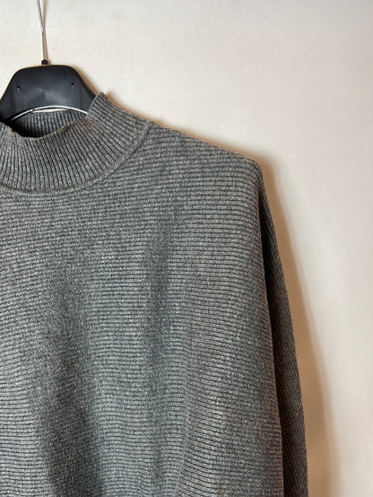 ZARA. Jersey gris cuello perkins T.s