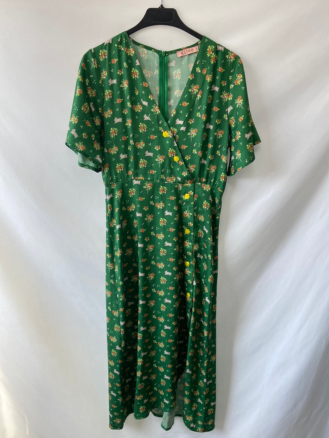 KLING.Vestido largo verde T.s