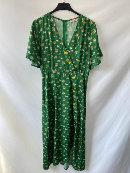 KLING.Vestido largo verde T.s