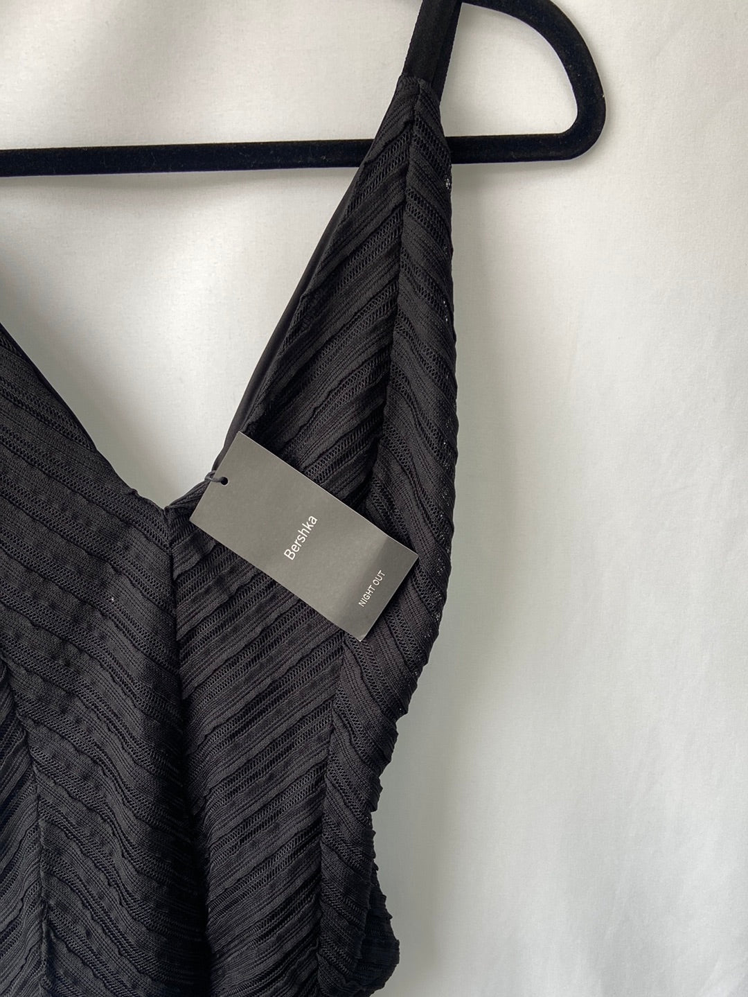 BERSHKA.Body negro textura T.M