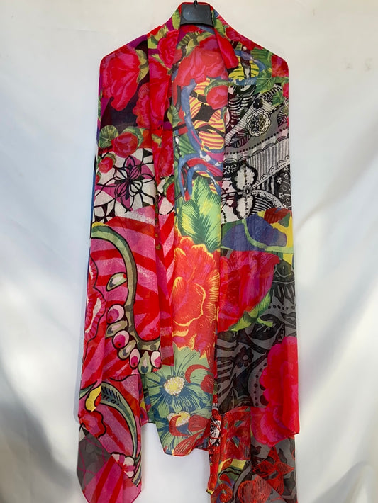 OTHERS.Multi-print floral scarf