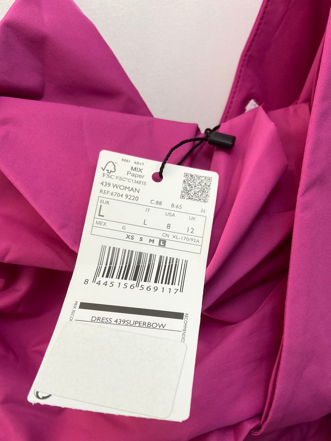 MANGO. Asymmetrical pink dress TL