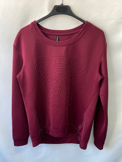 STRADIVARIUS. Sudadera burdeos neopreno fino T.M