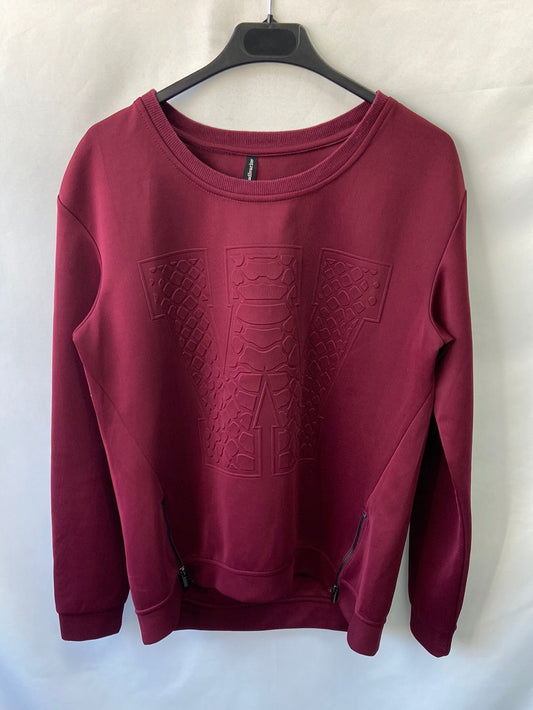 STRADIVARIUS. Sudadera burdeos neopreno fino T.M