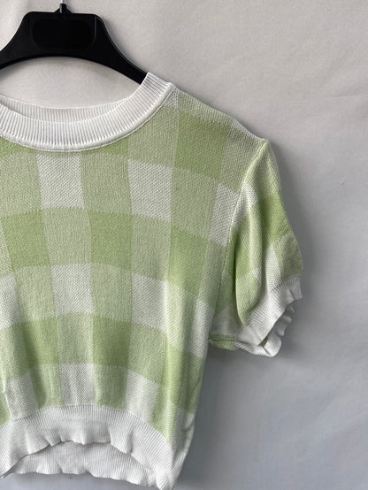 SHEIN.Top punto cuadros  T.xs-s