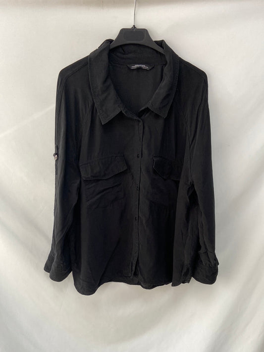 ZARA.Blusa negra oversized T.m
