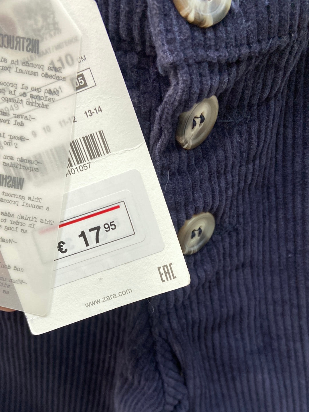 ZARA.Peto pana azul T.5 años