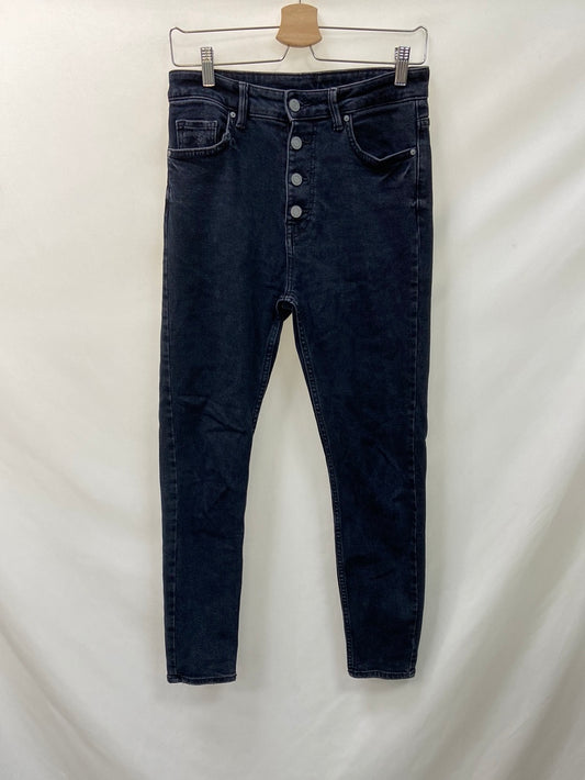 BERSHKA.Pantalones mom denim oscuro T.38
