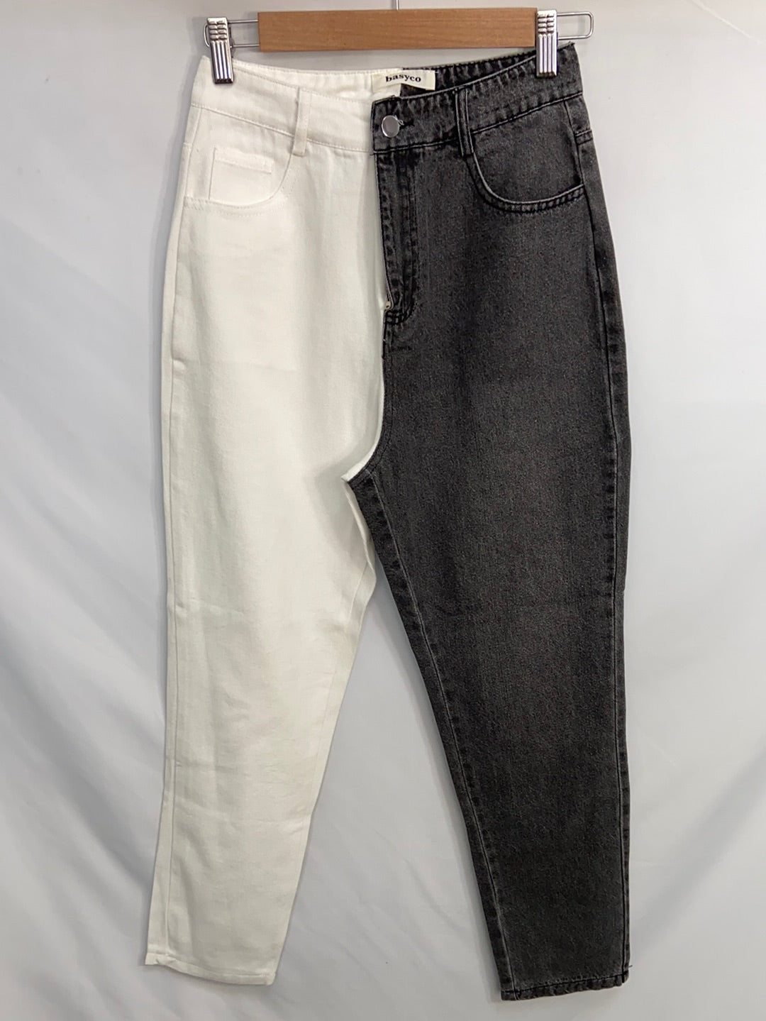 BASYCO.Two-tone denim trousers S 34