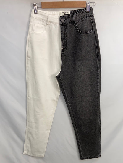 BASYCO.Two-tone denim trousers S 34