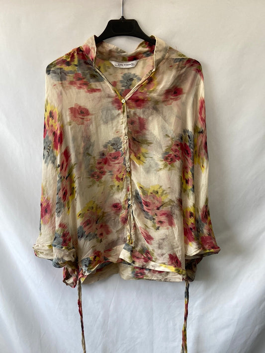 ZARA. Flowing silk blouse S. m