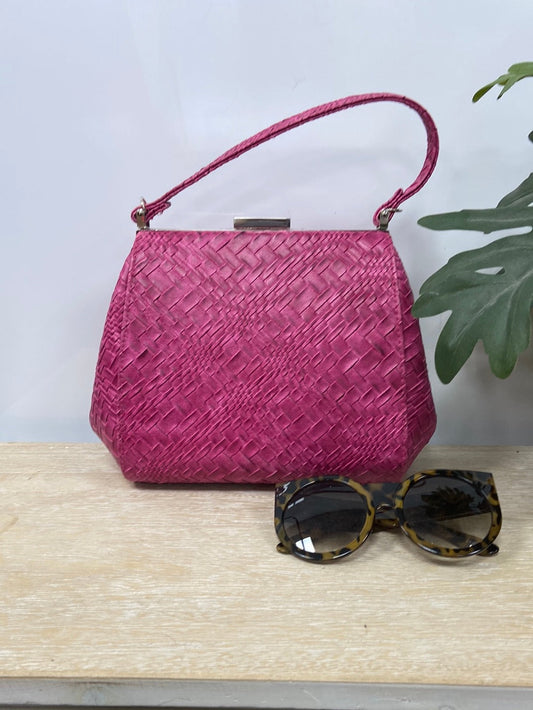 OLGABERG. Bolso trenzado rosa