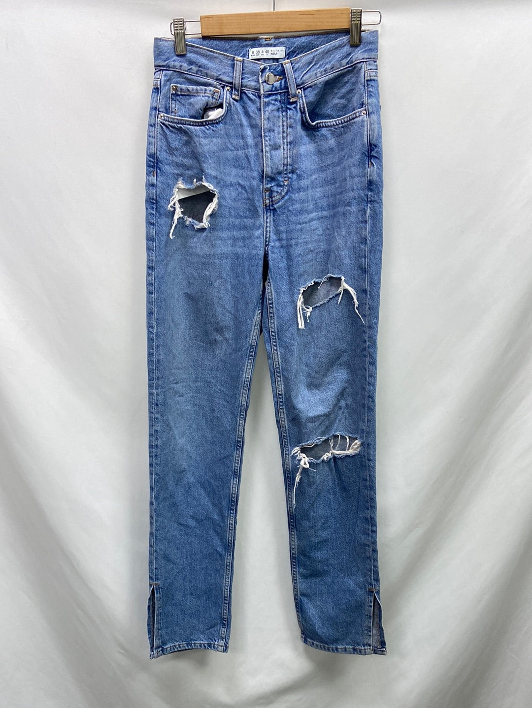 PRIMARK. Wide-leg ripped trousers, size 36