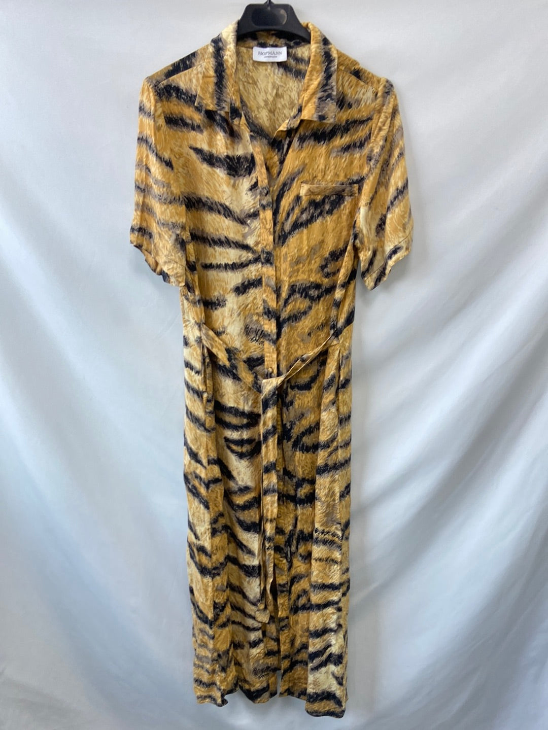 HOFMANN.Vestido midi animal print T.S