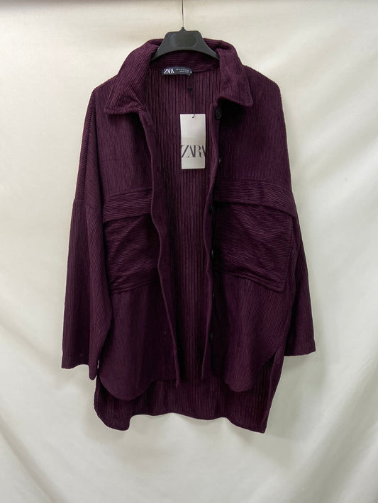 ZARA.Purple oversized corduroy shirt/overshirt TM
