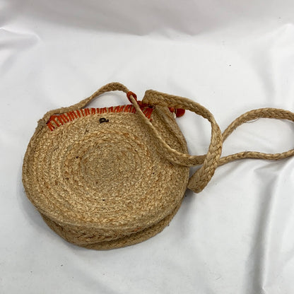 DAY A DAY.Bolso beige esparto redondo tamaño mediano