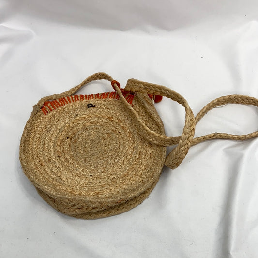 DAY A DAY.Bolso beige esparto redondo tamaño mediano