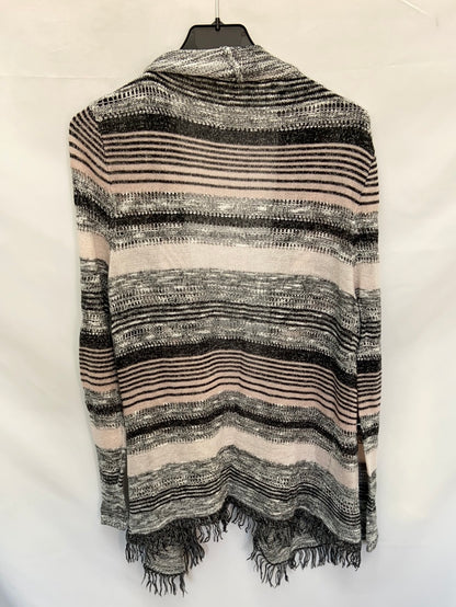 OTRAS.Chaqueta punto flecos gris y rosa TU(m)