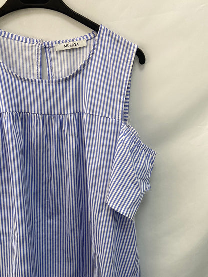 MULAYA.Vestido corto rayas azules y blancos T.m